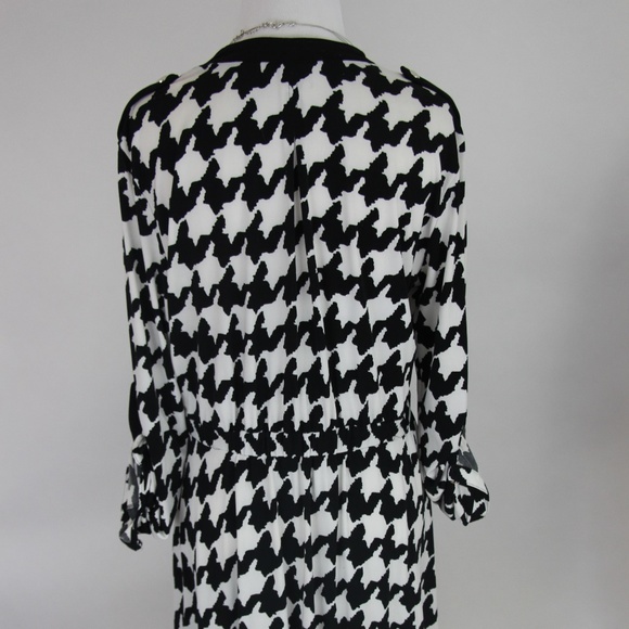 NY COLLECTION Black & White Geometric Print Dress - Picture 6 of 8